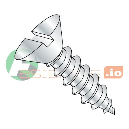 Self-Drilling Screw, #6 X 3/4 In, Zinc Plated Steel Flat Head Slotted Drive, 10000 PK